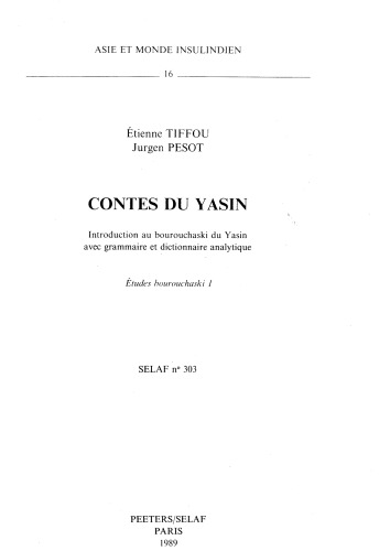 Contes du Yasin. Introduction au bourouchaski du Yasin avec grammaire et dictionnaire analytique