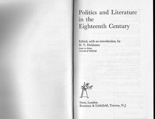 Politics and Literature in the Eighteenth Century