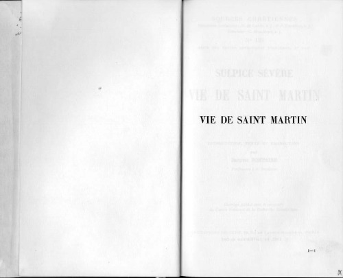 Vie de Saint Martin, introduction, texte et traduction, tome I