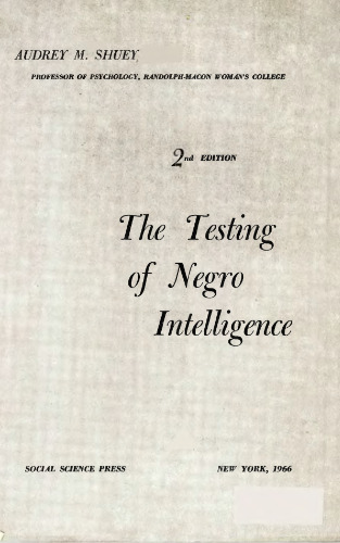 The testing of Negro intelligence