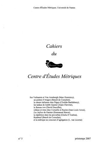 Cahiers du Centre d’Études Métriques