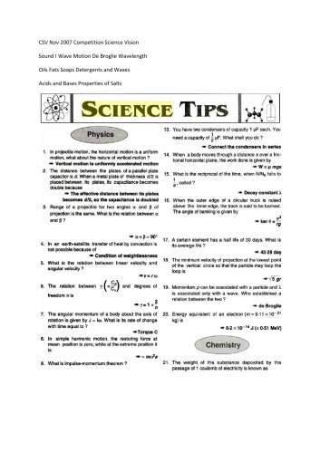 CSV Nov 2007 Competition Science Vision