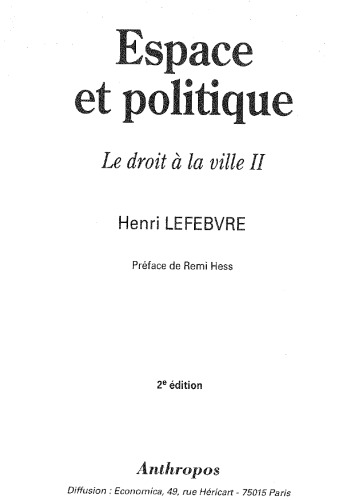 Espace et politique