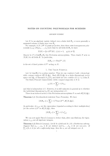 Notes on counting polynomials for schemes