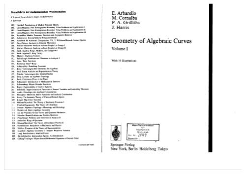 Geometry of Algebraic Curves: Volume I