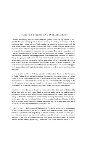 Discrete Systems and Integrability