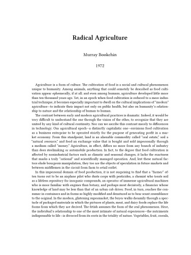 Radical Agriculture