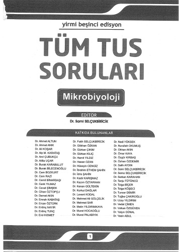 Tüm Tus Soruları Mikrobiyoloji Soruları