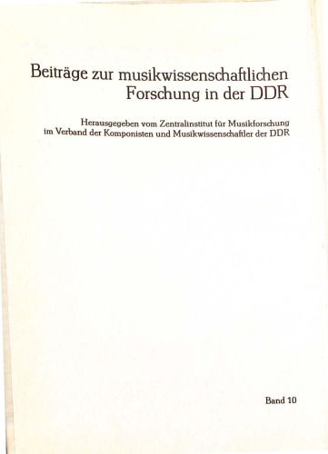 Die Entwicklung des theoretisch-ästhetischen Denkens innerhalb der Berliner Musikkultur von den Anfängen der Aufklärung bis Reichardt