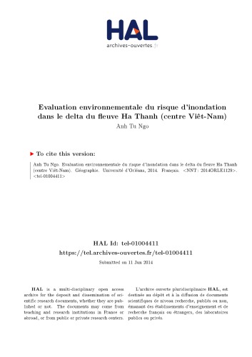 Evaluation environnementale du risque d’inondation dans le delta du fleuve Ha Thanh (centre Viêt-Nam)