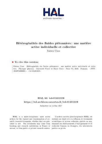 Hétérogénéités des fluides piétonniers : une matière active individuelle et collective