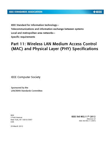 Wireless LAN Medium Access Control (MAC) and Physical Layer (PHY) Specifications