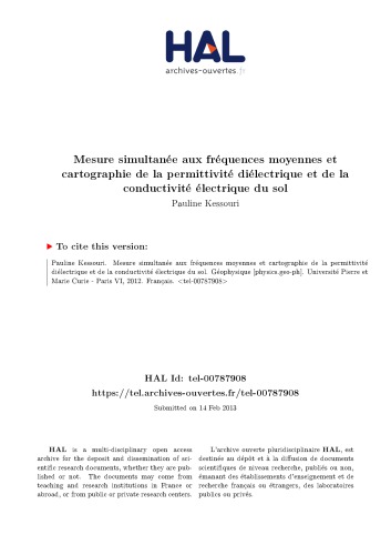 Mesure simultanée aux fréquences moyennes et cartographie de la permittivité diélectrique et de la conductivité électrique du sol