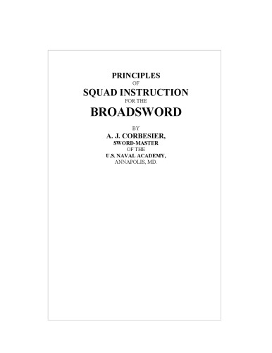 PRINCIPLES Of SQUAD INSTRUCTION for the BROADSWORD