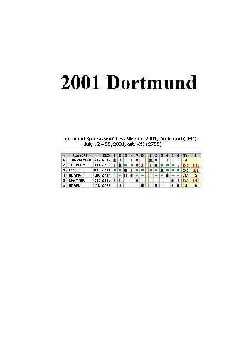 2001 Dortmund Tournament Book