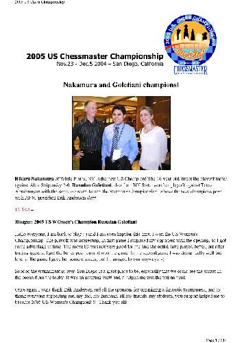 2005 US Chess Championship (Reportage)