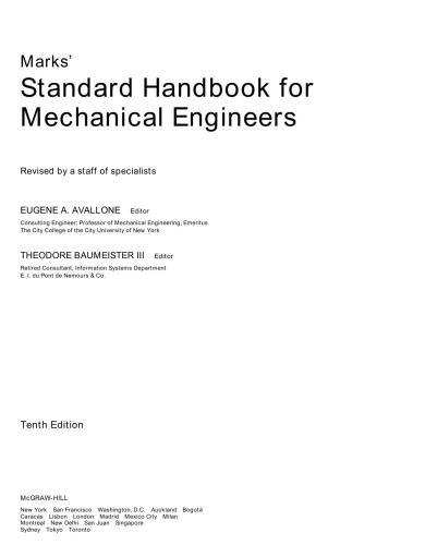 Marks’ Standard Handbook for Mechanical Engineers