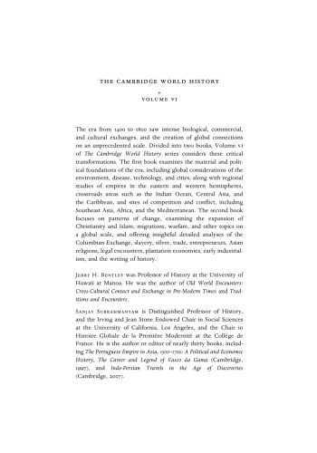 The Cambridge World History: Volume 6, The Construction of a Global World, 1400-1800 CE, Part 1, Foundations