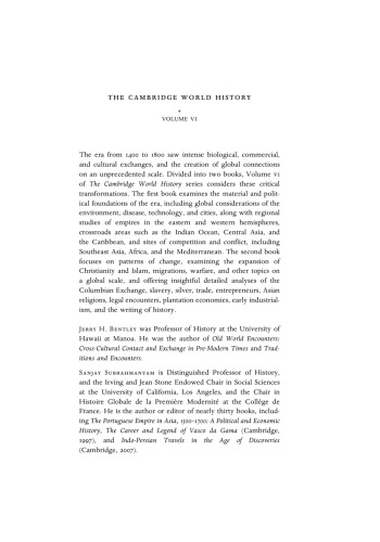 The Cambridge World History: Volume 6, The Construction of a Global World, 1400-1800 CE, Part 2, Patterns of Change