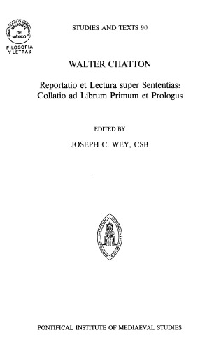 Reportatio et lectura super Sententias [by Peter Lombardus, Bishop of Paris]: Prologus