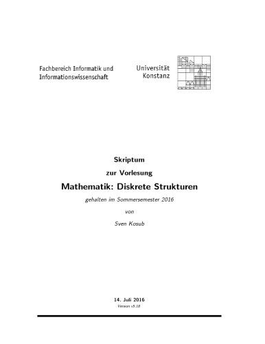 Skriptum zur Vorlesung Mathematik: Diskrete Strukturen [lecture notes]