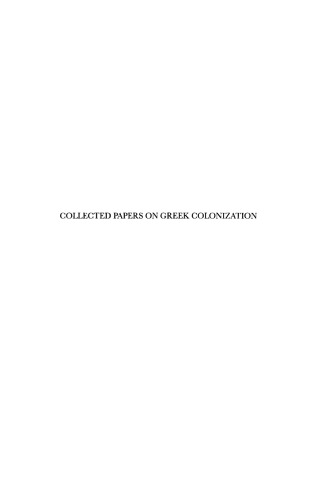 Collected papers on Greek colonization