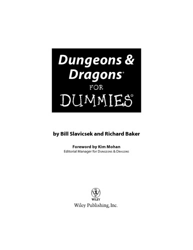 Dungeons & Dragons For Dummies