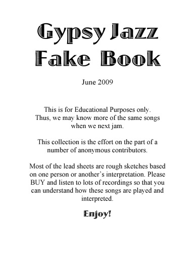 Gypsy Jazz Fakebook