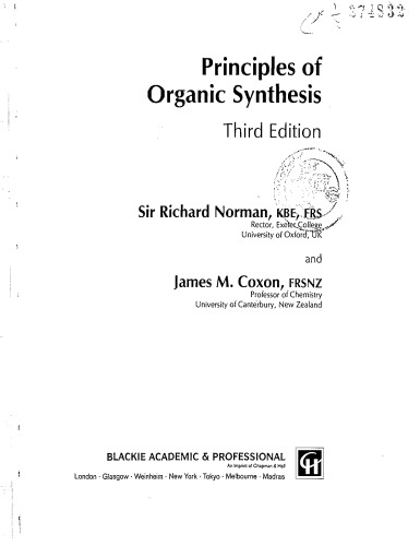 Principles of Organic Synthesis