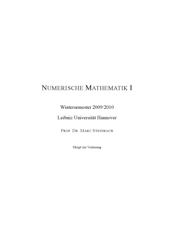 Numerische Mathematik I