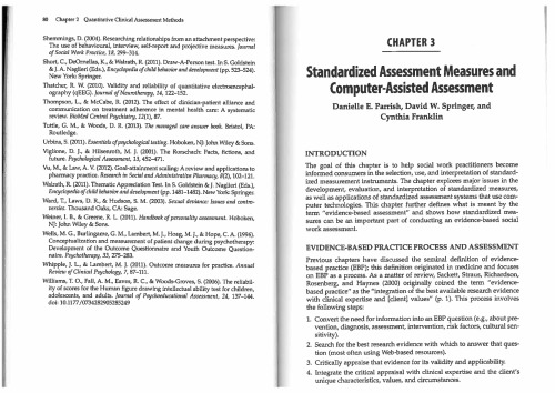 Standardized Assessment Measures and Computer- Assisted Assessment