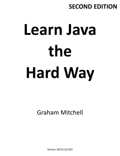 Learn Java the Hard Way, 2nd Edition