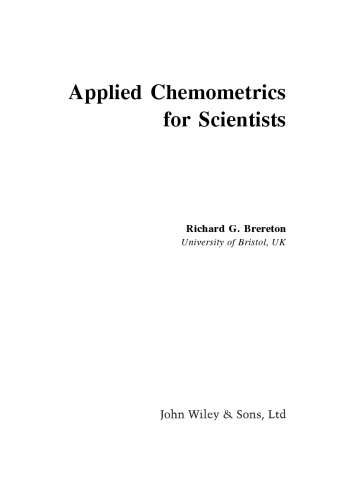 Applied Chemometrics for Scientists