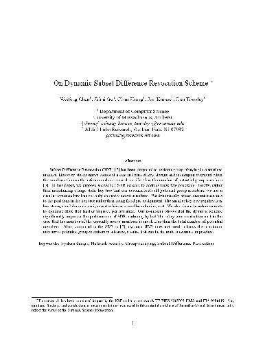 On Dynamic Subset Difference Revocation Scheme