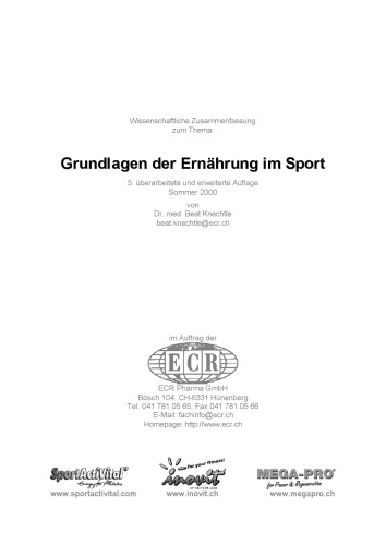 Grundlagen der Ernährung im Sport