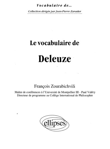 Le vocabulaire de Deleuze