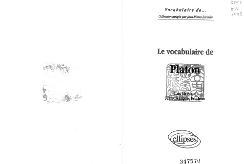 Le vocabulaire de Platon