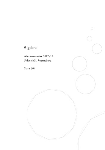 Algebra, Wintersemester 2017/18