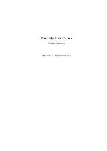 Plane Algebraic Curves