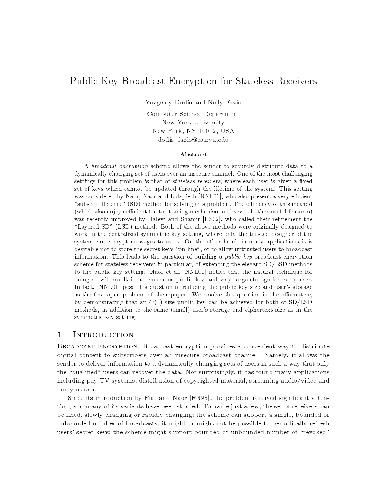 Public Key Broadcast Encryption for Stateless Receivers