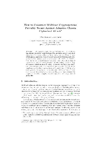 How to Construct Multicast Cryptosystems Provably Secure Against Adaptive Chosen Ciphertext Attack