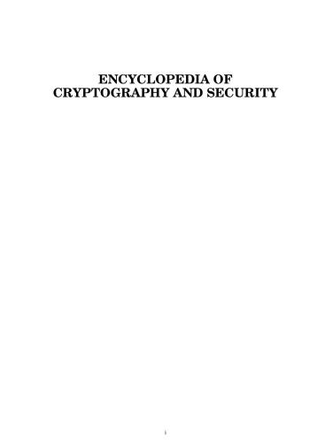 Encyclopedia of Cryptography and Security