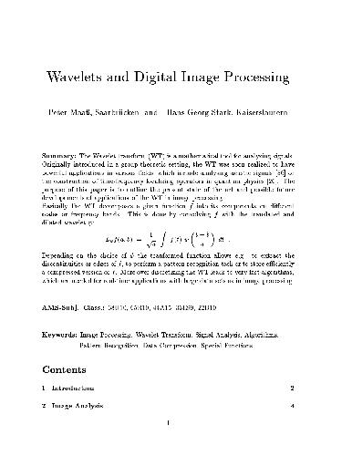 Wavelets and Digital Image Processing