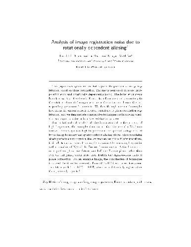 Stone Tao McGuire - Analysis of image registration noise due to rotationally dependent aliasing