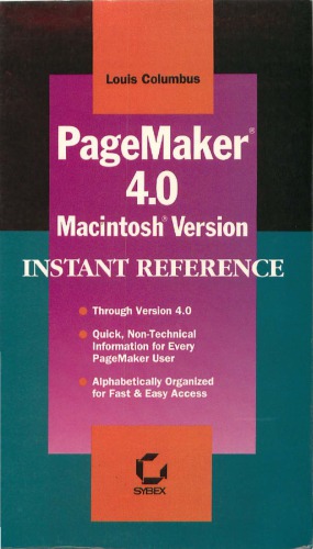 PageMaker 4.0 Macintosh version instant reference