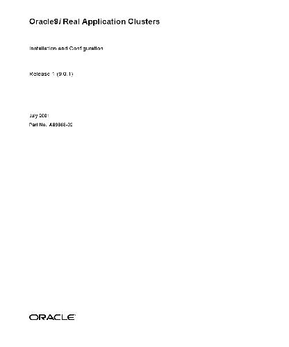 Oracle 9i Real Application Clusters. Installation and Configuration