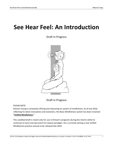 See Hear Feel: An Introduction – Draft In Progress