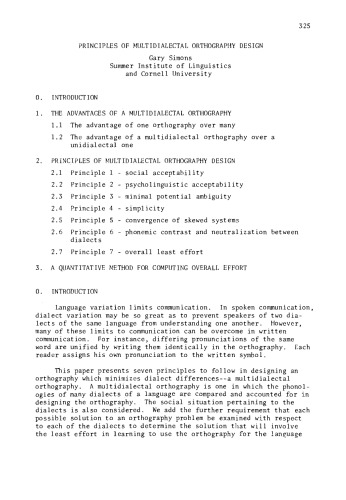 Principles of multidialectal orthography design