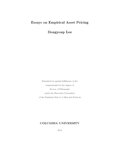 Essays on Empirical Asset Pricing