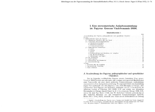 Eine stereometrische Aufgabensammlung im Papyrus Graecus Vindobonensis 19996